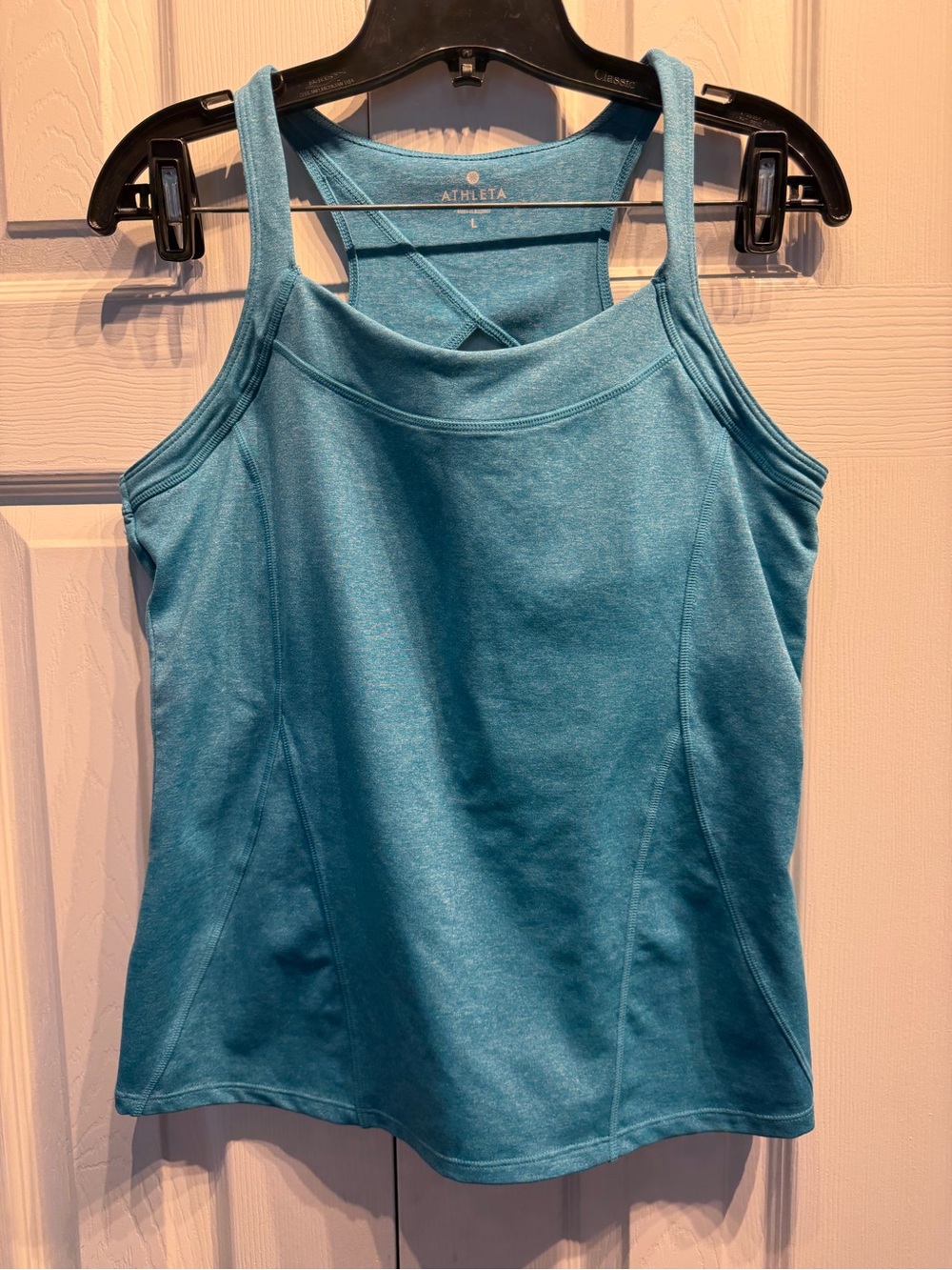 NWOT Athleta Aqua Blue Racerback Tank Top with Built in Bra